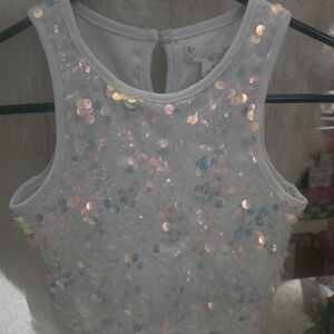 Knitworks White Sequin Tank Top